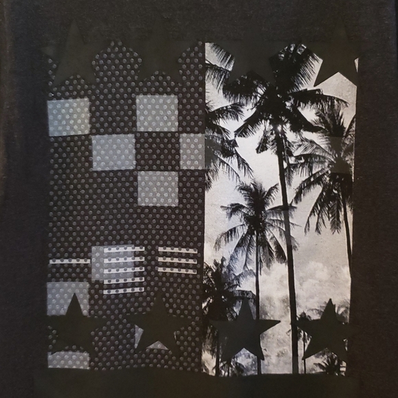 Hustle Avenue Palm Trees and Starts Tshirt Mens M - Picture 2 of 7